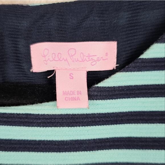Lilly Pulitzer Briella Dress Small Striped Blue Preppy Nautical Classic Retro - Picture 2 of 7
